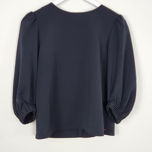 NWT TIBI DRAPE TWILL EASY TOP Size 00 Black - Picture 1 of 11